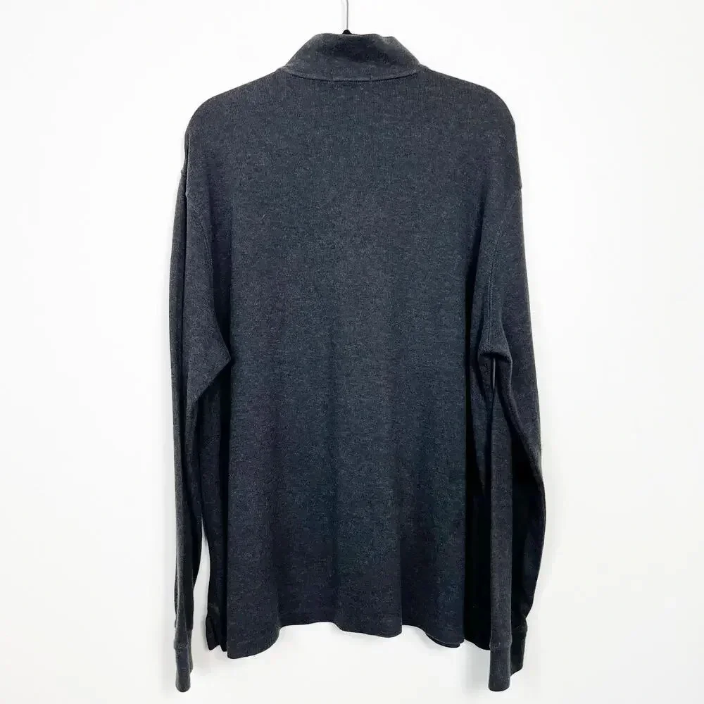 Polo Ralph Lauren Mens Estate‎ Rib 1/4 Zip Pullover Sweater Color Pony XL Gray